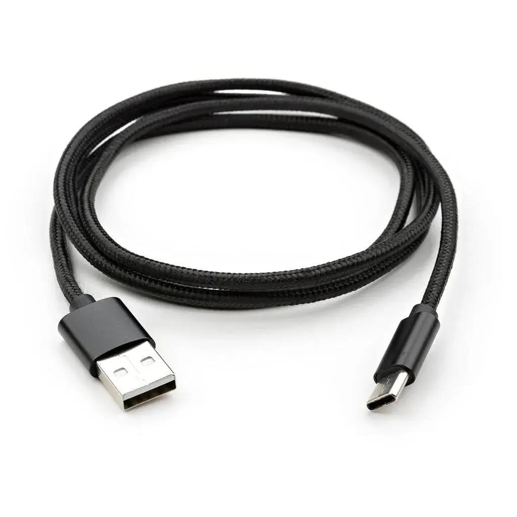 Дата кабель USB 2.0 AM to USB-C 1.0m nylon black Vinga (VCPDCTCNB1BK) - фото 5