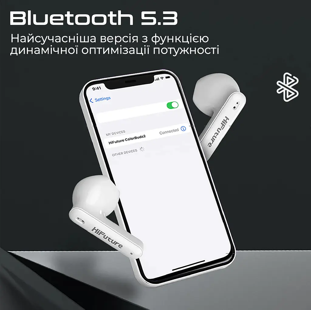 Bluetooth-гарнітура HiFuture ColorBuds2 White (colorbuds2.white) - фото 2