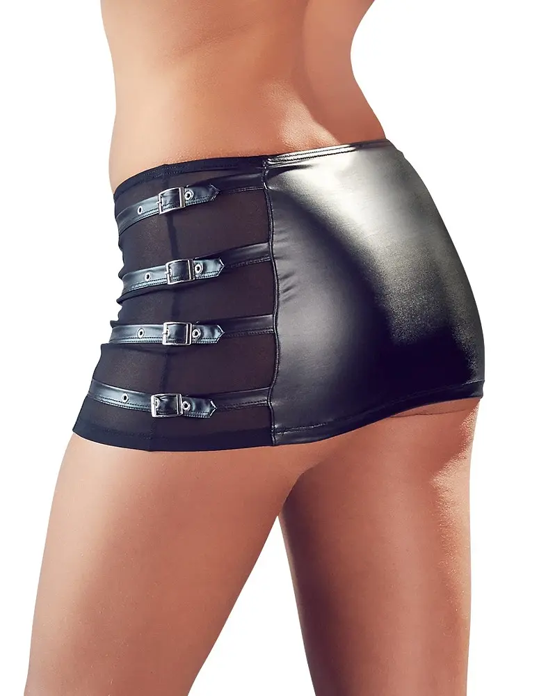 Міні-спідниця Cottelli Party Skirt Buckles, L (чорний) - фото 3