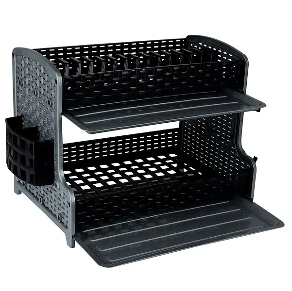 Сушка для посуду Violet House Роттанг, 28х40х33 см, чорний (0731 Роттанг BLACK сушка д/посуд) - фото 3