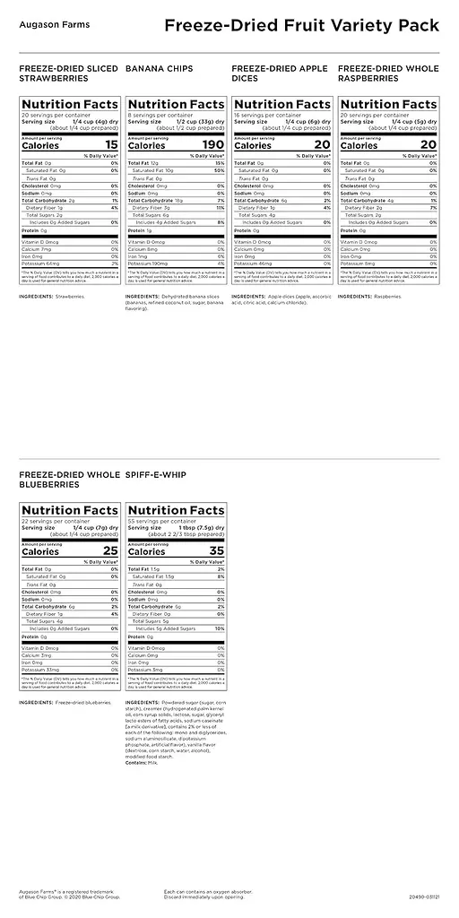 Набір сублімованих фруктів з великим терміном придатності 30 років Augason Farms, 86 порцій у відрі (101121) - фото 3