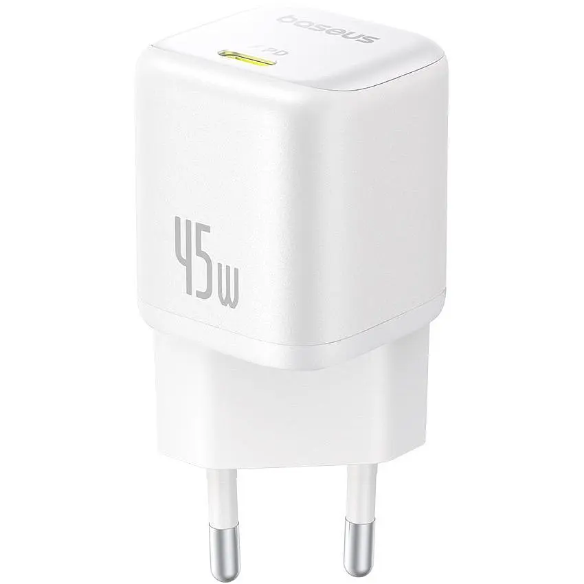 Мережевий зарядний пристрій Baseus PicoGo GaN USB-C 45W Moon White (P10176800213-00) [146301] - фото 2