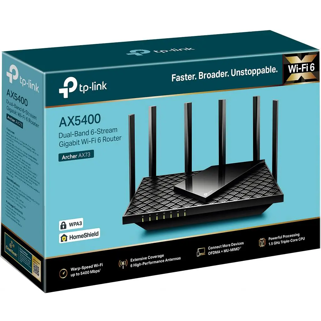Маршрутизатор TP-Link ARCHER AX73 AX5400 4xGE LAN 1xGE WAN USB 3.0 MU-MIMO OFDMA (ARCHER-AX73) - фото 6