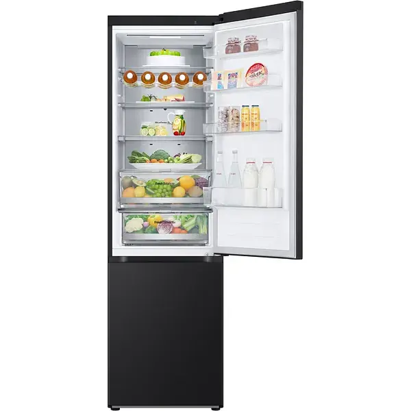 Холодильник LG с нижним морозильным отделением 203x60х68 холод.отд. 277 л мороз.отд. 110л 2дв. А++ NF инв. диспл. внеш. зона светильников Metal Fresh черный - фото 8