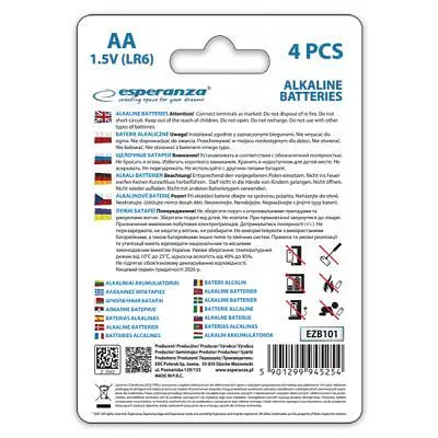 Батарейка Esperanza AA LR6 Alkaline х 4 (EZB101) - фото 3