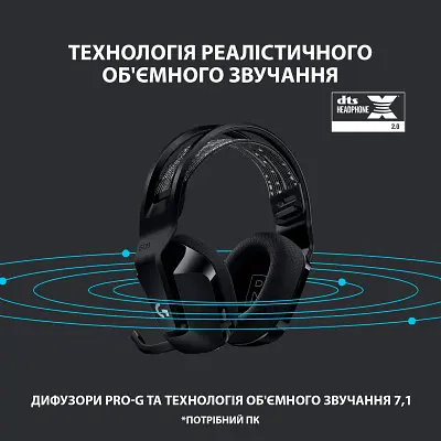 Навушники Logitech G733 Lightspeed Wireless RGB Gaming Headset Black (981-000864) - фото 10