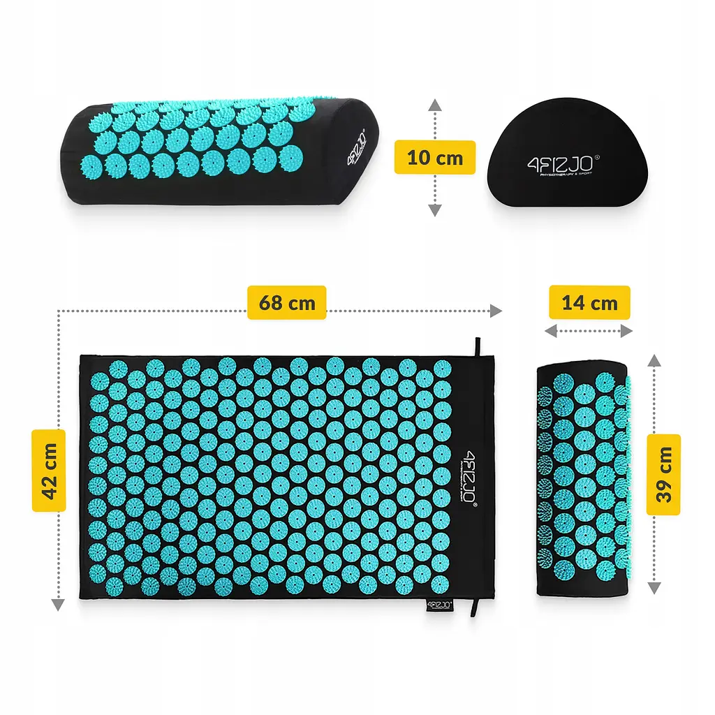 Килимок акупунктурний з валиком 4FIZJO Classic Mat Аплікатор Кузнєцова Black/Blue (P-5905973402385) - фото 12