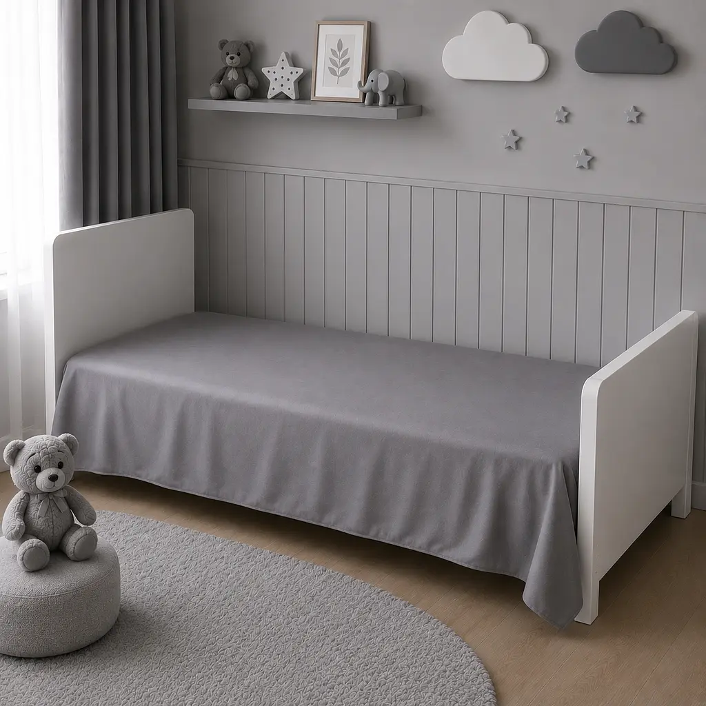 Дитяча постільна білизна MIRSON LITTLE KIDS фланель Ash grey 110х160см (2200012799505) - фото 8