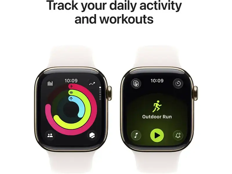 Смарт-годинник Apple Watch Series 11 GPS + Cellular 42mm Gold Titanium Case w. Light Blush Sport Band - S/M (MF8W4) - фото 5