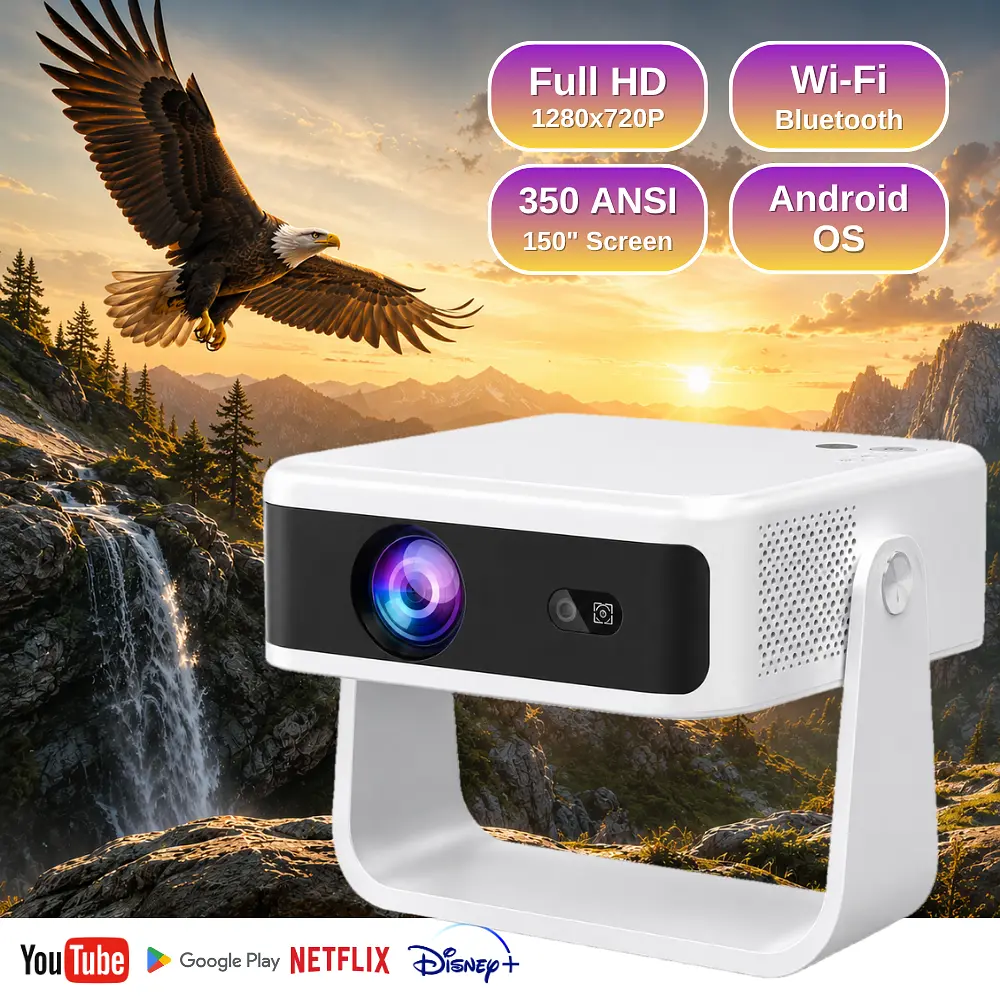 Проектор XON SmartView X-Edge Full HD 1280х720Р, 4K, Wi-Fi, Android, 12000Lm (XVTE1910AW 5552) Білий - фото 3