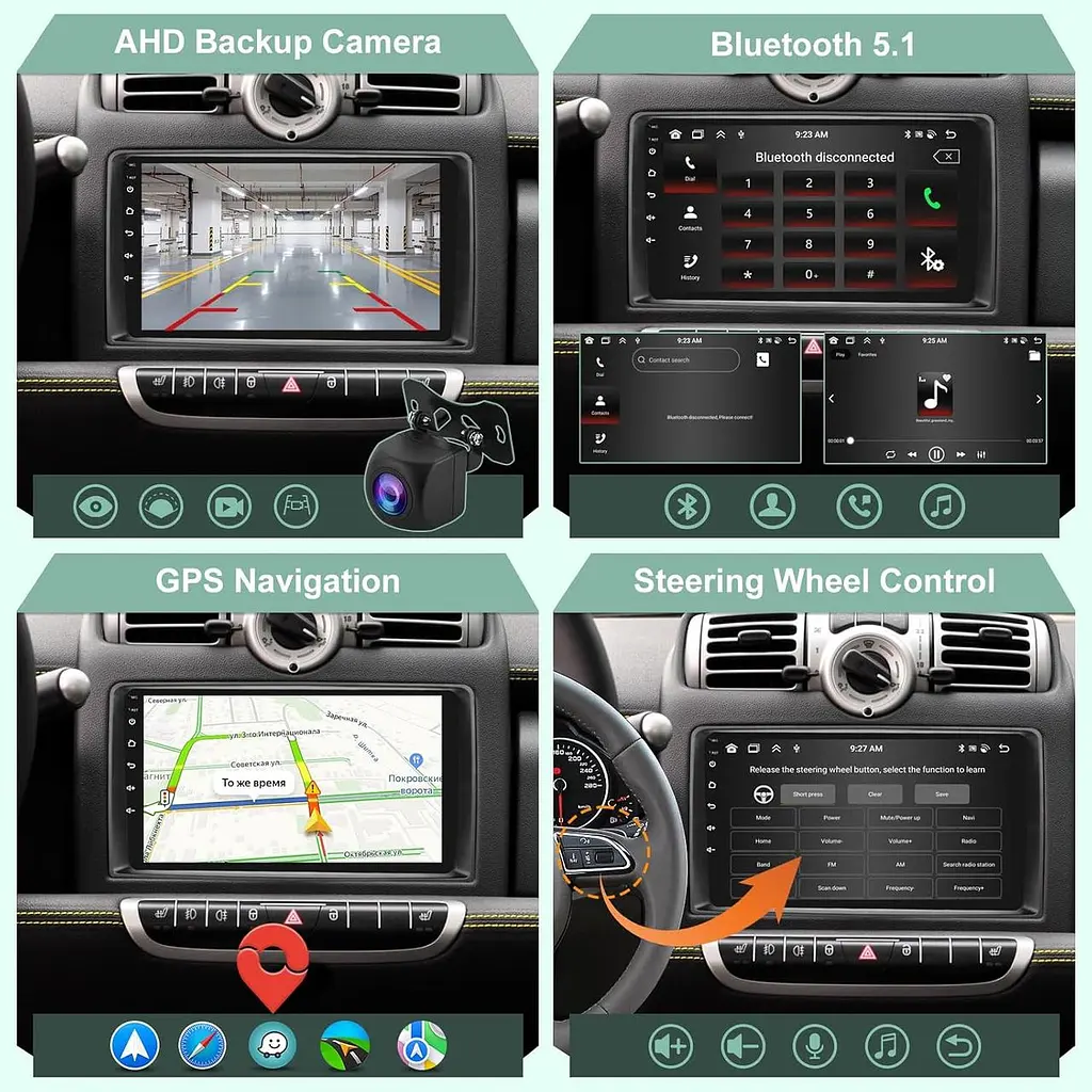 Автомагнітола Android 13 для Smart Fortwo 2005–2010 - фото 3