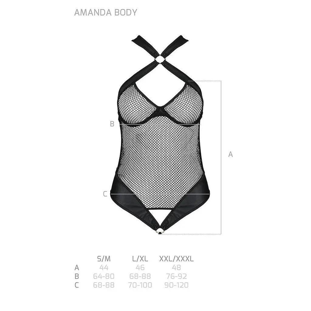 Сетчатый боди с халтером Amanda Body black - Passion L/XL - фото 5