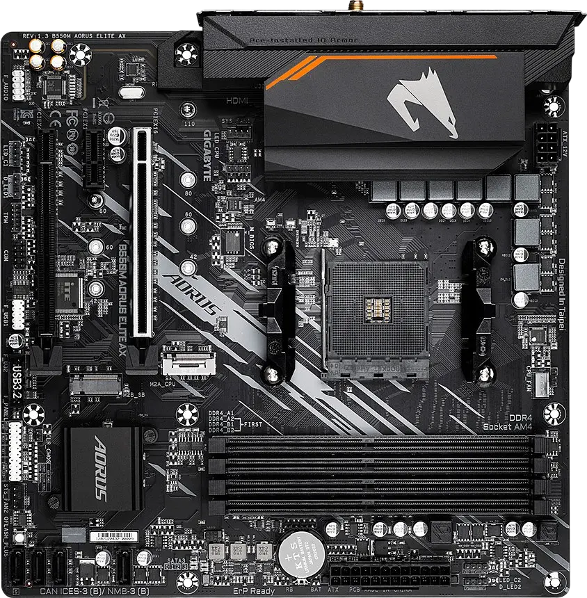Материнська плата Gigabyte B550M Aorus Elite AX Socket AM4 (B550M AORUS ELITE AX) - фото 2