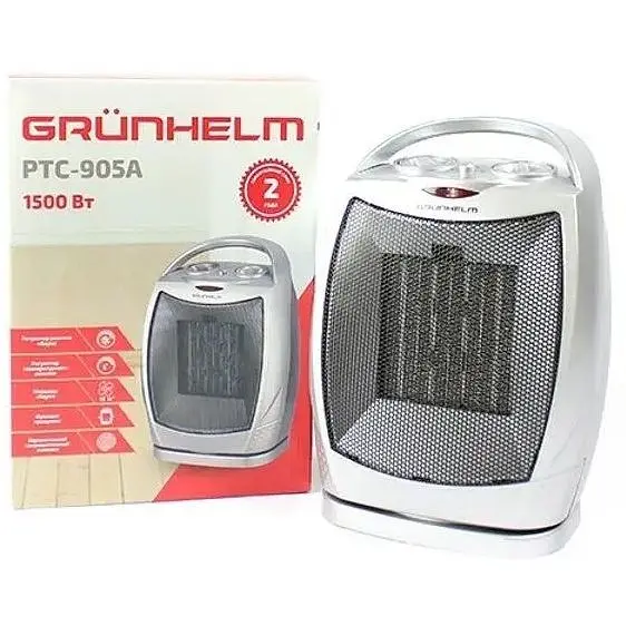 Тепловентилятор Grunhelm PTC-905А обігрівач дуйчик підлоговий 1500 Вт сріблястий - фото 2