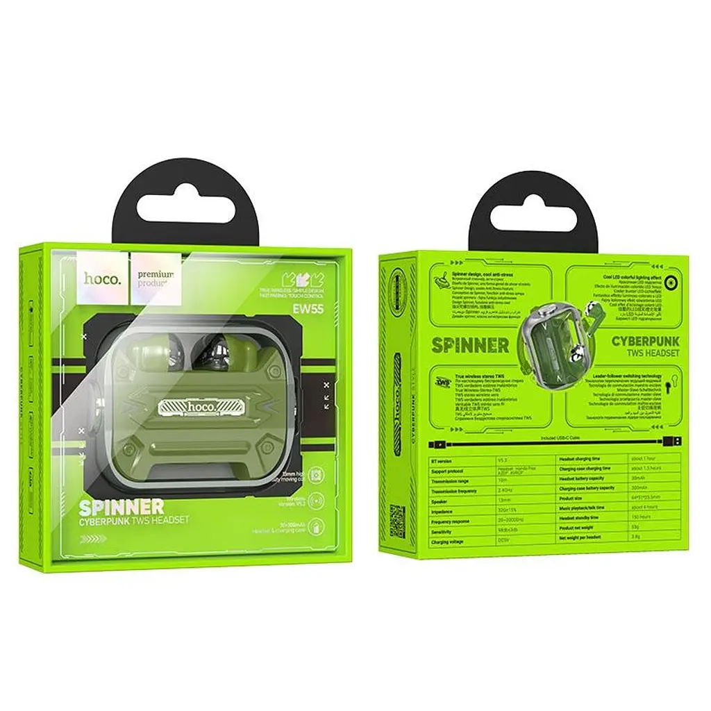 Беспроводные наушники Hoco EW55 TWS gaming headset |BT5.3, 30/300mAh, 4h| army-green - фото 5