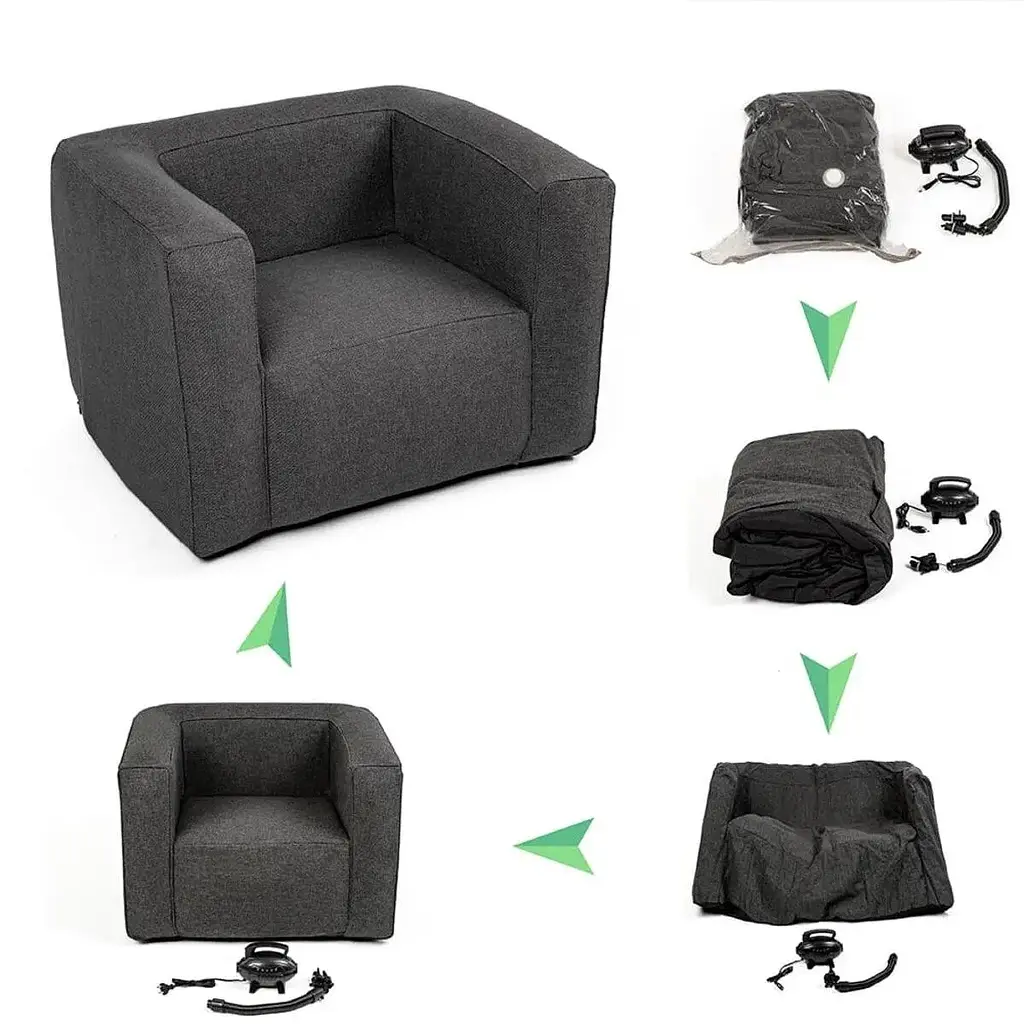 Надувное кресло Wall Sticker SW-00002292 серое - фото 3