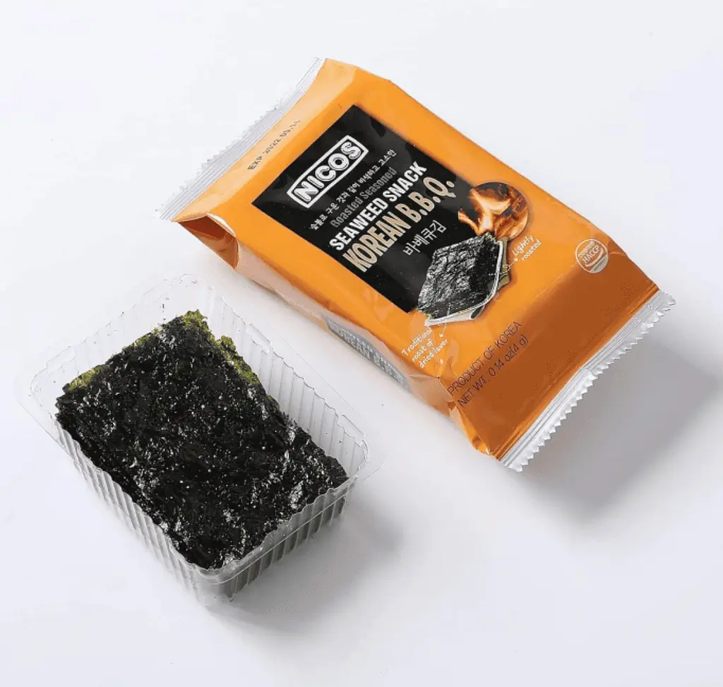 Чіпси з морських водоростей Nicos Seaweed Snack Korean BBQ 4г - фото 4