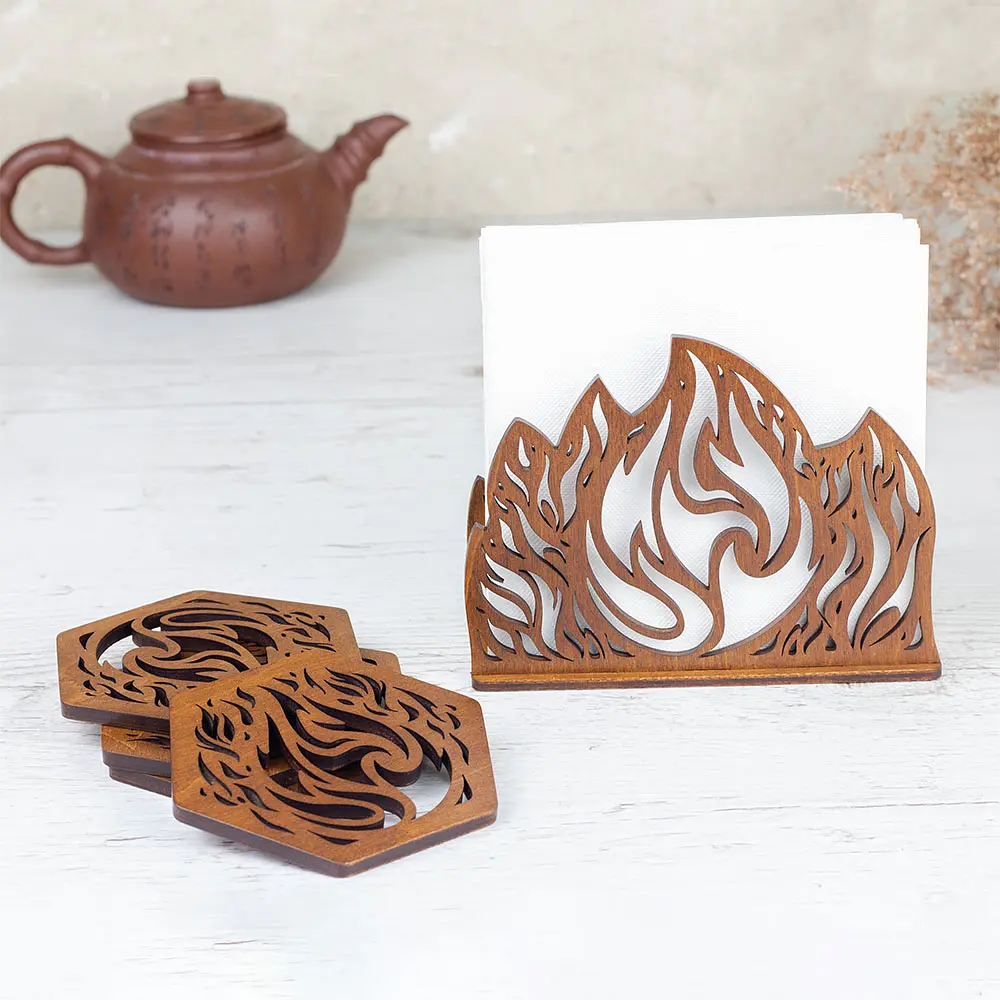 Дерев'яна серветниця VANZA BONFIRE walnut - фото 4