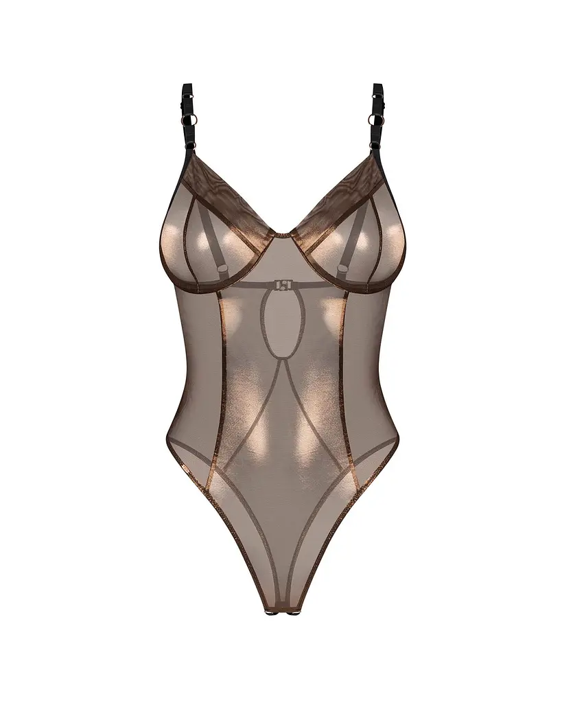 Боди Obsessive Soranna otwarte S/M (бронзовый) - фото 11