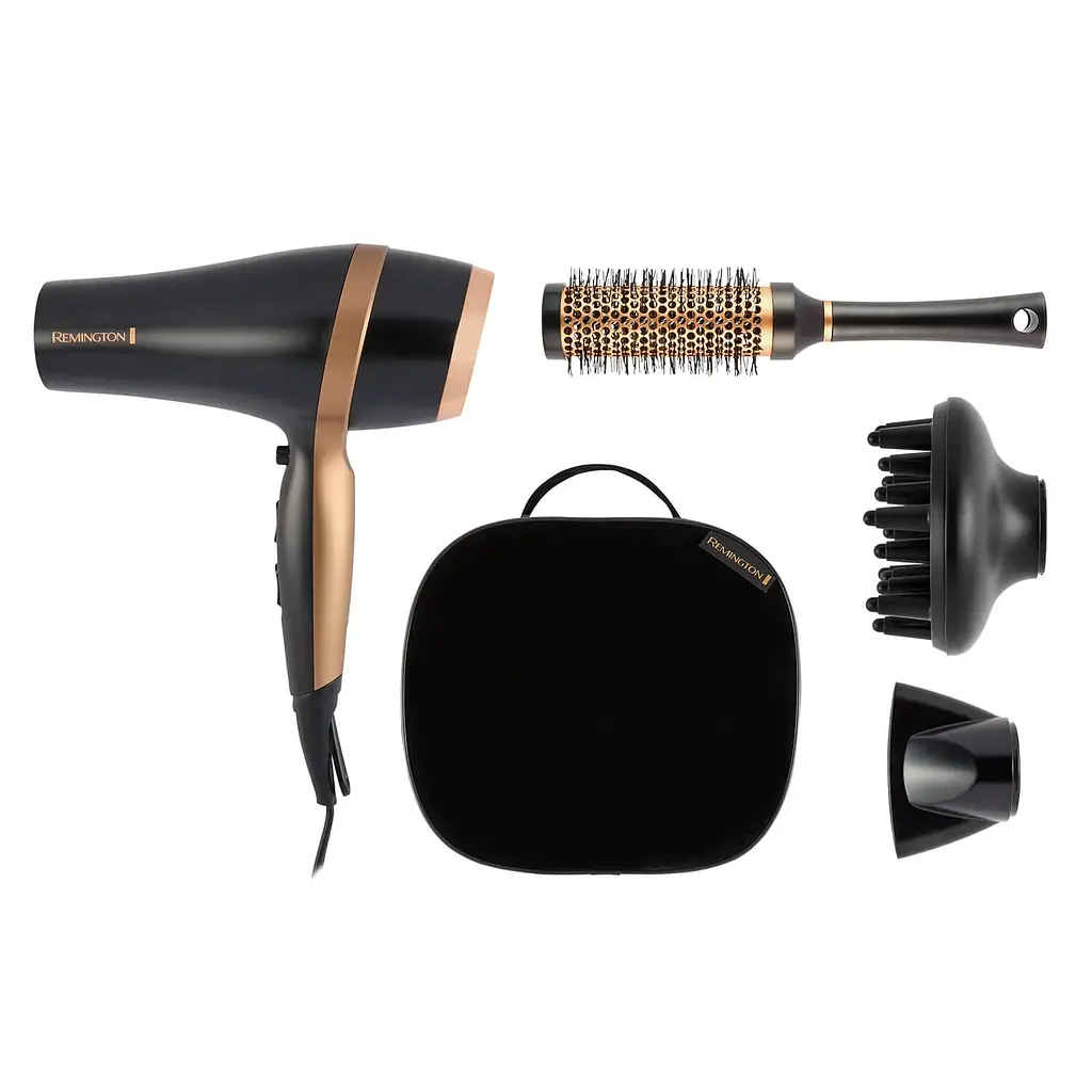 Фен Salon Smooth, 2100Вт, 3 режима, диффузор, расческа, кейс, иониз-я, холл. обдув, , черный Remington teh0017601 - фото 2