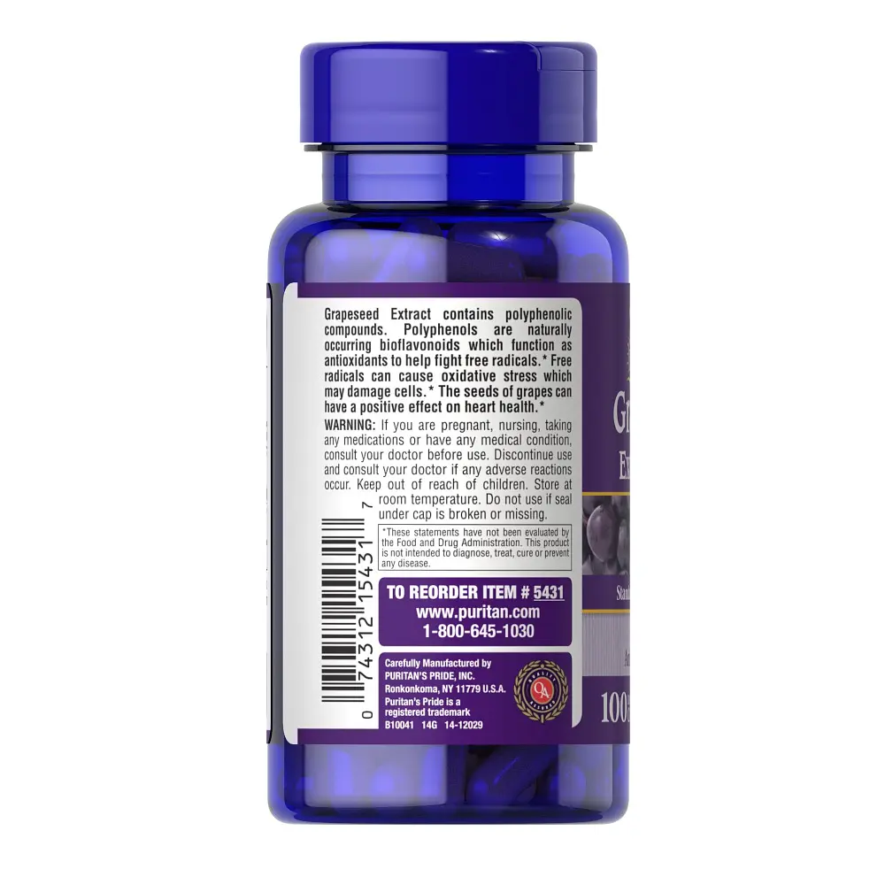 Натуральная добавка Puritan's Pride Grape Seed Extract 100 mg, 100 капсул - фото 3