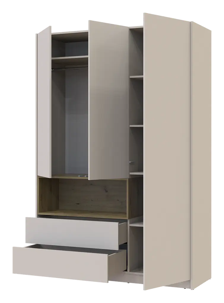 Шафа для одягу Doros Дейл з нішею 3 ДСП 150х52х220 Кашемір/Дуб Артізан (80737726) - фото 3