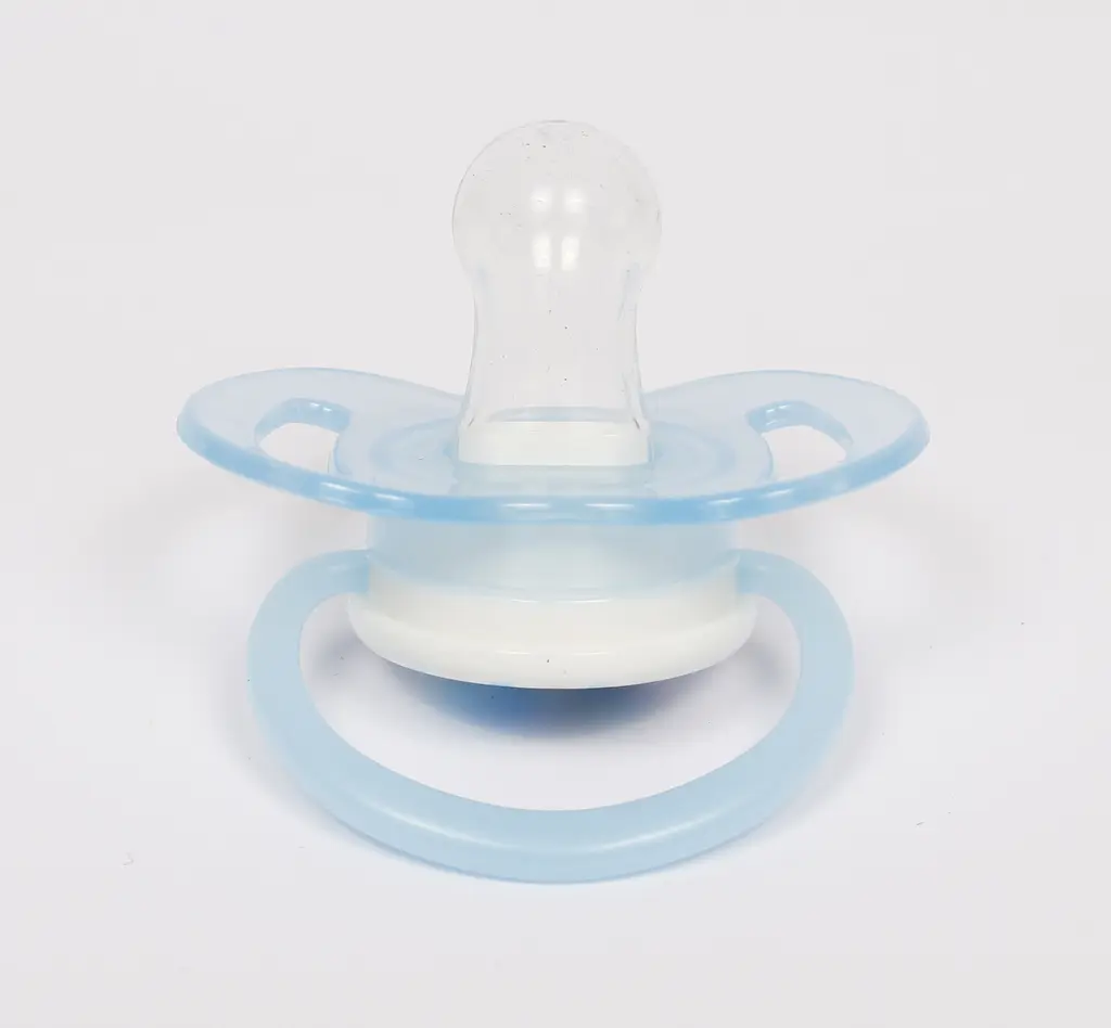 Пустышка силиконовая Курносики Я люблю папу, круглая, 0-6 мес., голубой (7015/0+ блак) - фото 2