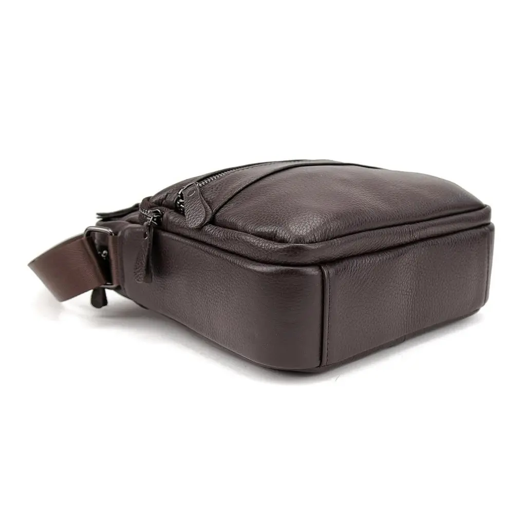 Чоловіча шкіряна сумка через плече Tiding Bag M56-9981C коричнева - фото 5
