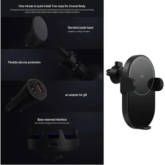 Автодержатель с беспроводной зарядкой Xiaomi Mi Qi Car Wireless Charger 20w GDS4127GL - фото 4