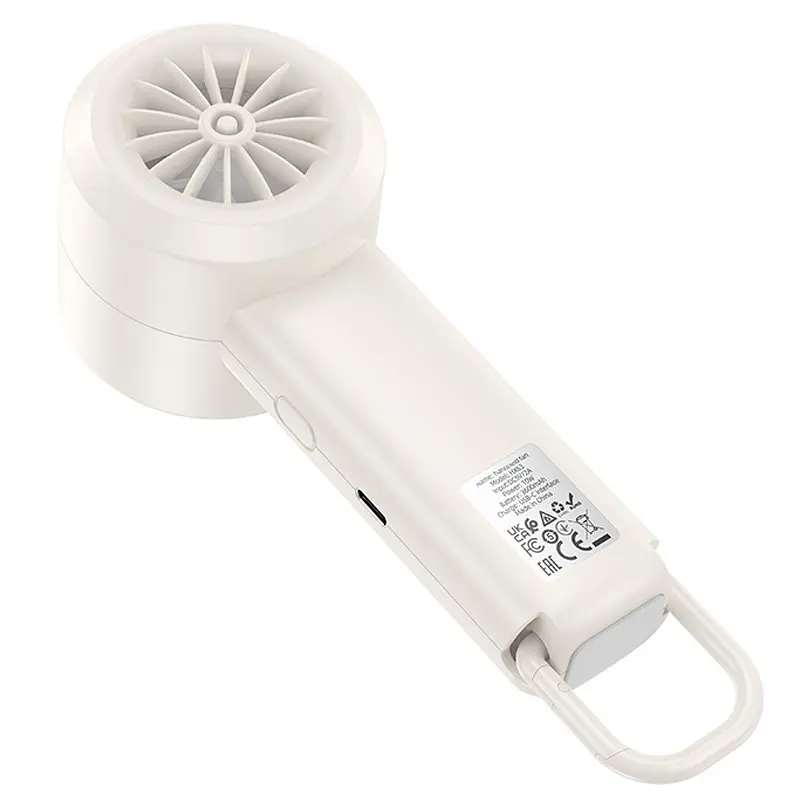 Портативний вентилятор Hoco HX63 Fashion high-speed handheld fan 2000 mAh White - фото 7