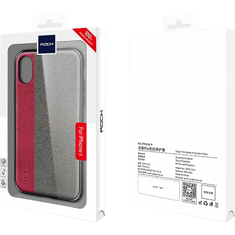 Чехол-накладка Rock TPU+PU Origin Pro Series Case Apple iPhone X Red - фото 2