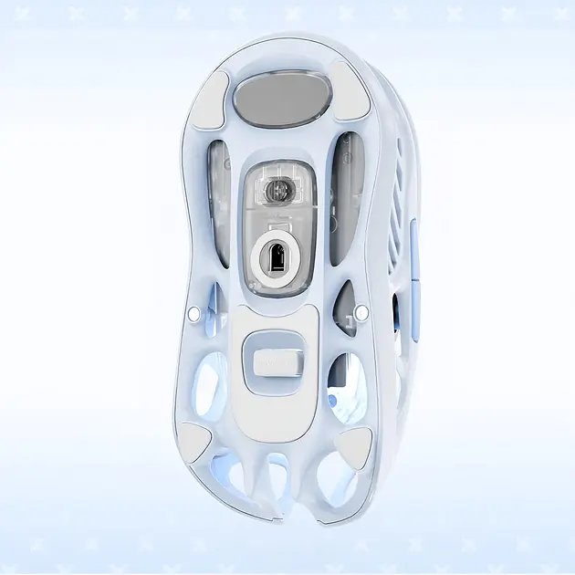 GravaStar Миша Mercury M1 Pro, magnesium alloy body, BT/WL/USB-A, RGB, Ice Blue - фото 2