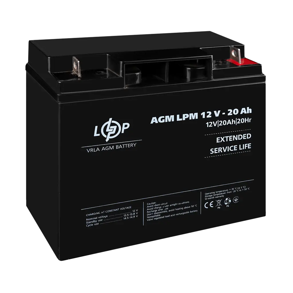 Акумулятор AGM LPM 12V - 20 Ah - фото 3