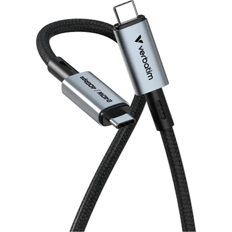Дата кабель USB-C to USB-C 1.2m 240W black Verbatim (31847) - фото 2