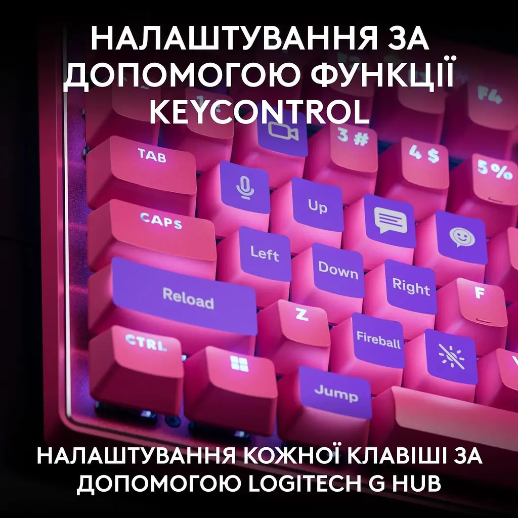 Клавіатура Logitech G PRO X TKL RAPID Gaming Magenta (L920-013253) Б/в - фото 5