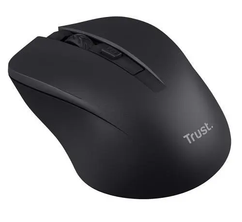 Миша бездротова Trust Mydo Silent, чорний, USB 2.4GHz, оптична, 1000/1400/1800 dpi, 4 кнопки, зниження звуку клацання миші