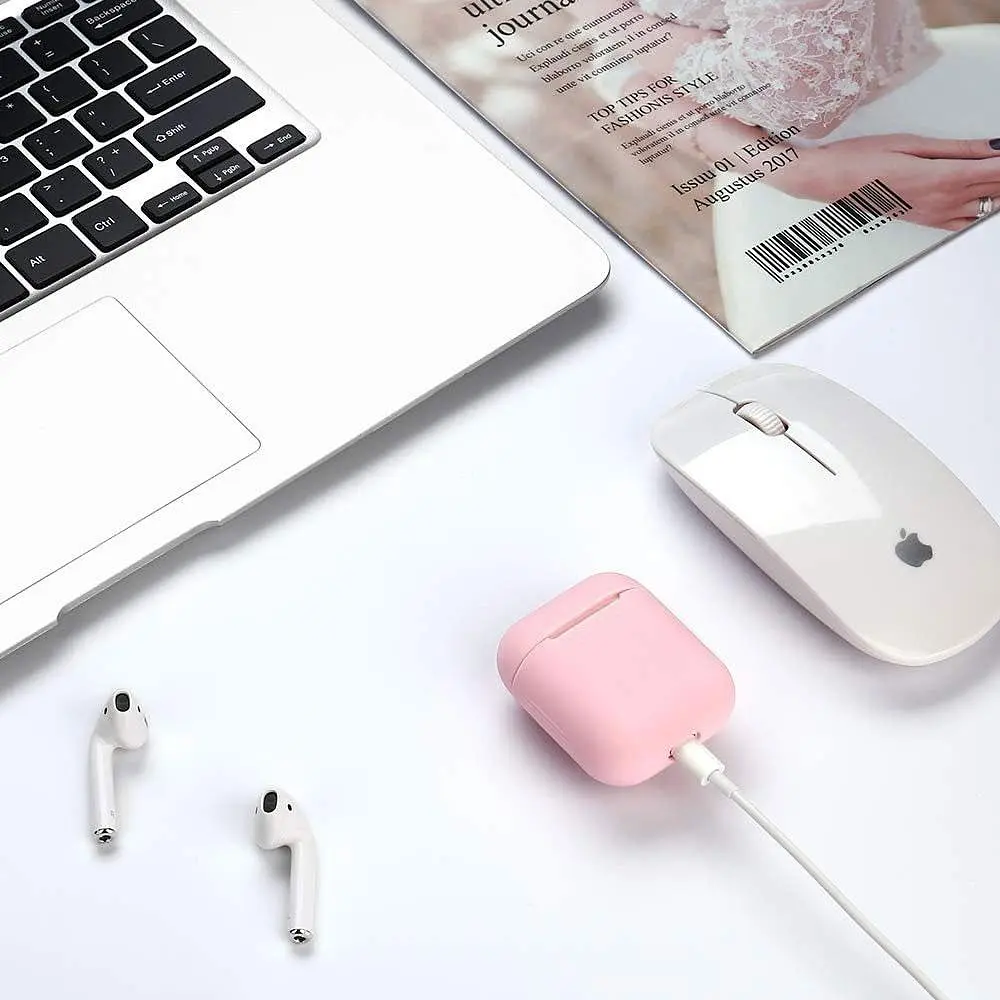 Чехол для беспроводных наушников - чехол для Airpods 1/2 Розовый чехол для эирподс - фото 5