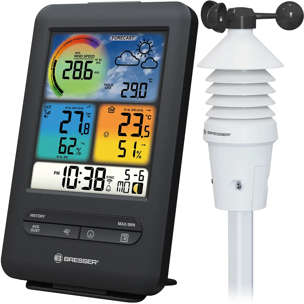 Метеостанція Bresser WIFI Colour 4-in-1 UV_Light Sensor Black (7002534) - фото 5