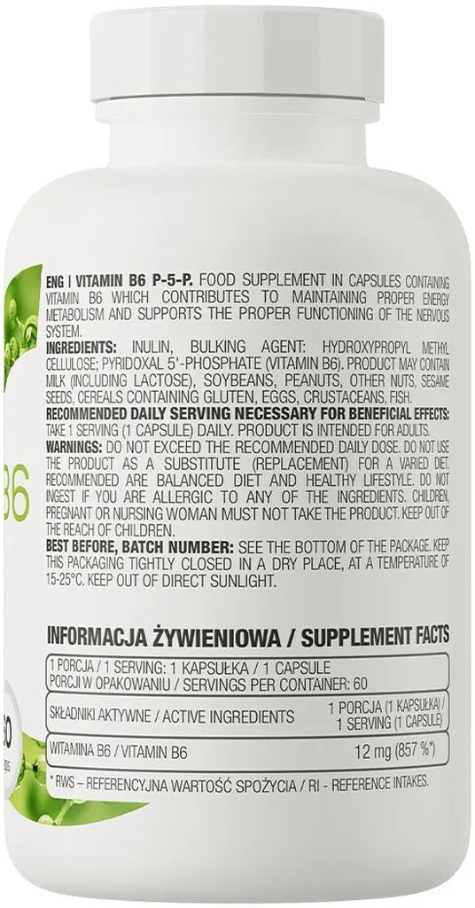 Витамин B6 OstroVit Vitamin B6 P-5-P, 60 капсул - фото 2