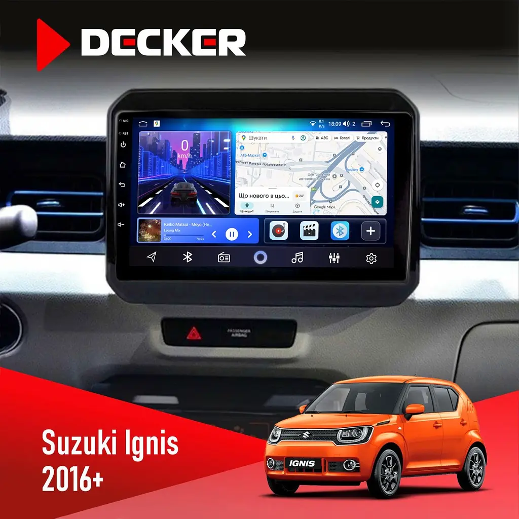 Штатна магнітола Suzuki Ignis 2016+ Decker D9-006 4x64, 4G Decker (НФ-00004018)