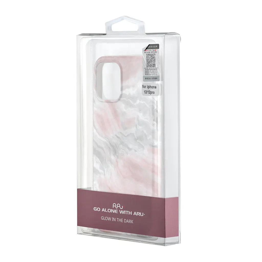 Чохол Lum Neon (світяться у темряві) iPhone 12 Marble Pink - фото 2