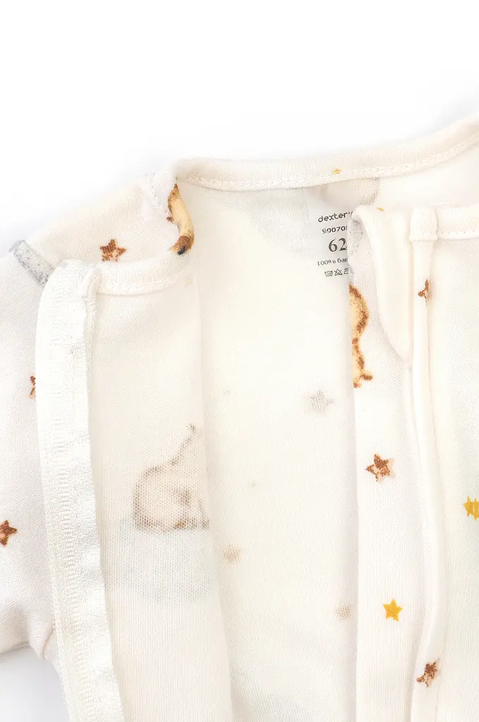 Ясельный комбинезон из интерлока Baby Capybara на молнии с манжетами - фото 3