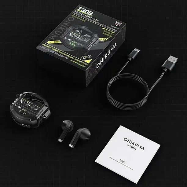 Геймерские Bluetooth наушники Onikuma T309 с зарядным кейсом Игровая гарнитура - фото 8