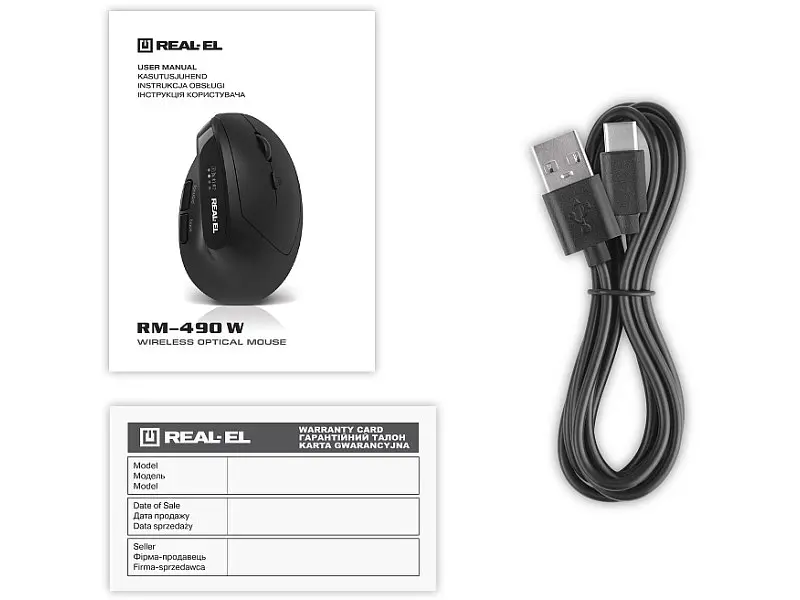 Миша REAL-EL RM-490W Black (EL123200058) - фото 10