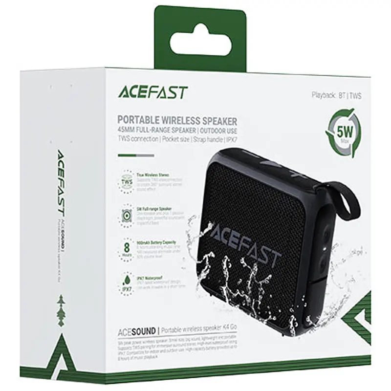 Bluetooth Колонка K4 Go Black Acefast teh0029773 - фото 6
