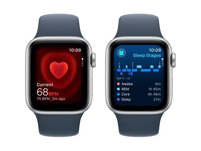Смарт-годинник Apple Watch SE 2 GPS + Cellular 44mm Silver Aluminum Case w. Storm Blue Sport Band - M/L (MRHH3) - фото 4