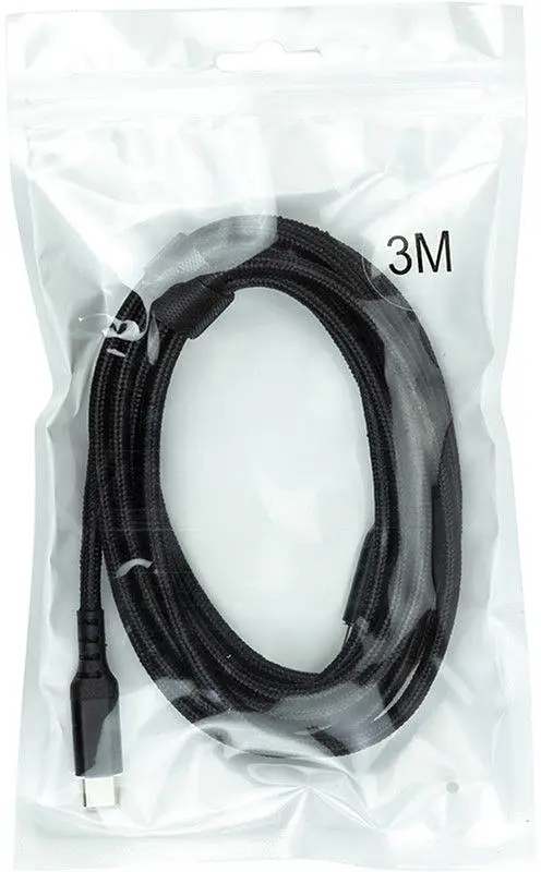 Кабель San Guan USB Type-C - USB Type-C (M/M) PD 60W, 3 м, Black (CA914104) - фото 4