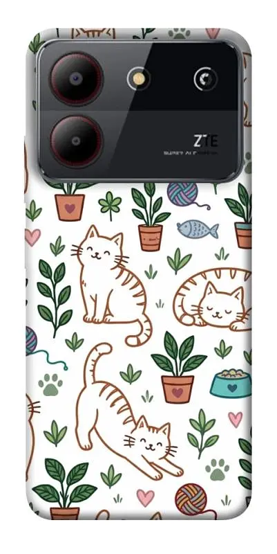 TPU чохол Demsky Cats pattern для ZTE Blade A54 4G