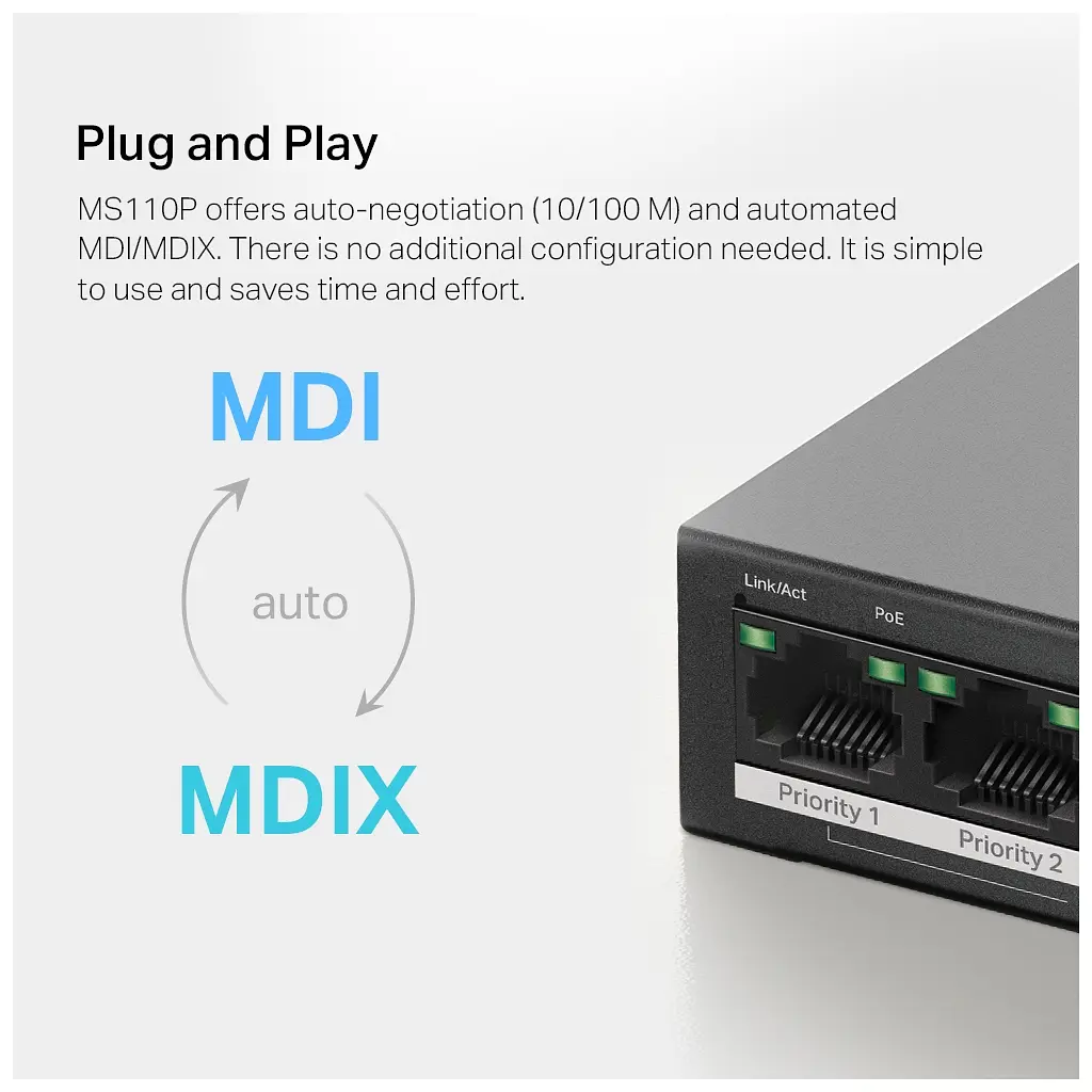 Комутатор мережевий Mercusys MS110P - фото 9