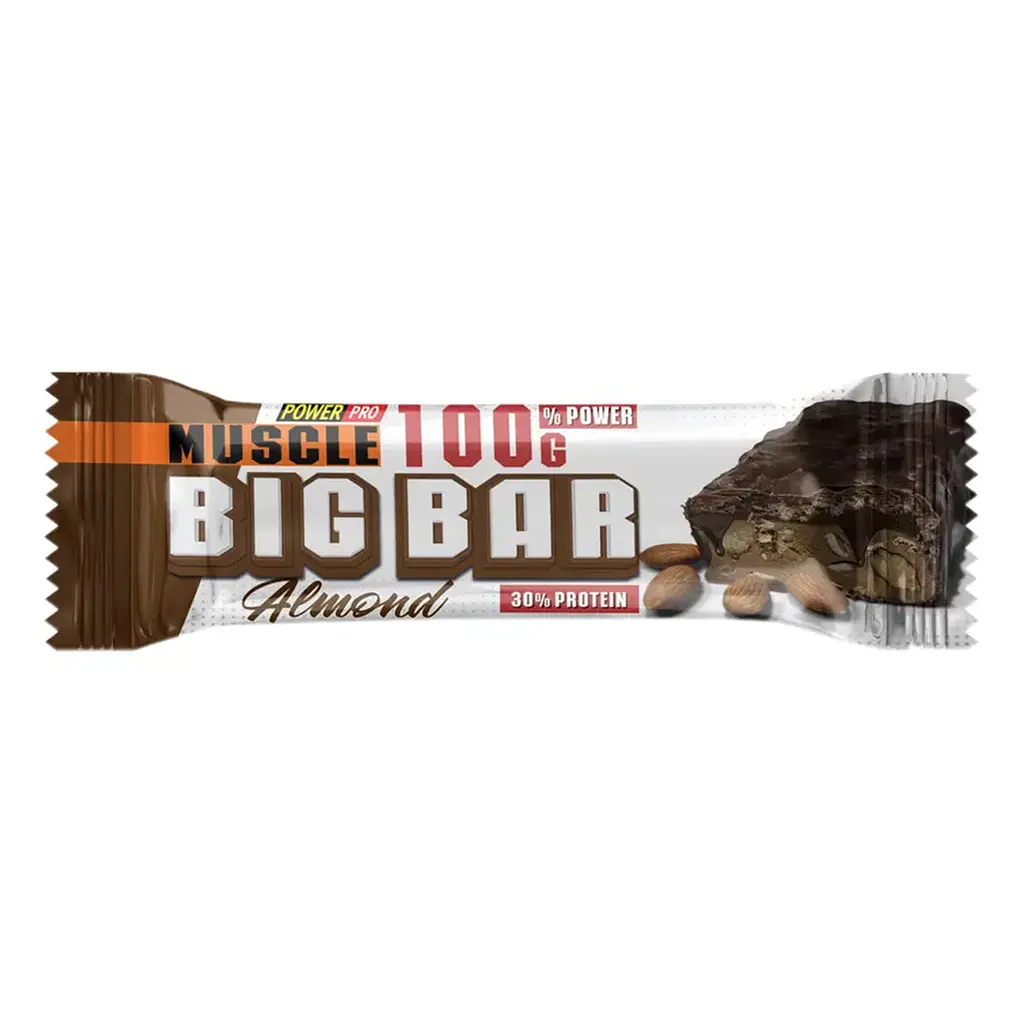 Протеїновий батончик, Muscle Big Bar 30% — 10 × 100 г Almond